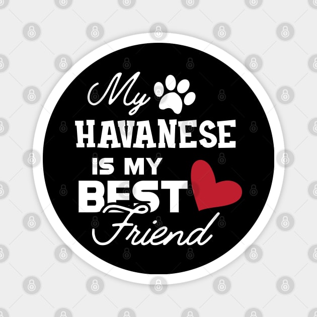 Havanese Dog - My havanese is my best friend Magnet by KC Happy Shop